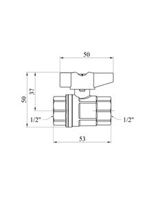 Кран шаровой Karro UNO 1/2" ВВ PN40 бабочка, никелированный, фото  | SNABZHENIE.com.ua