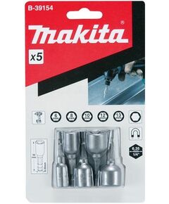 Makita Набор насадок магнитных с хвост.1 / 4''Hex (6,8,10,12,13х50 мм), фото  | SNABZHENIE.com.ua