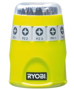 Ryobi Набір біт RAK10SD, 10 од., 9х25мм: PH1 / 2/3 / PZ1 / 2/3 /SL4.5/5.5/6.5, тримач 60мм, фото  | SNABZHENIE.com.ua