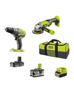 Ryobi Набір інструментів ONE+ R18DDAG-252S: шуруповерт R18DD3, КШМ R18AG, фото  | SNABZHENIE.com.ua