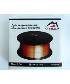 VULKAN Дріт зварюв. обмід. 1,0мм/2,5кг (катушка-пластік) СВ08Г2С, фото  | SNABZHENIE.com.ua