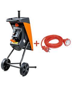 GTM Подрібнювач садовий DS2500/40 KIT, 220В, 2500Вт, гілки до 40мм, ножі + подовжувач 10м помаранч., фото  | SNABZHENIE.com.ua