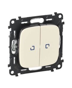 Legrand 10АХ 250В 2-клавішний з підсвіткою Слонова кістка, Valena ALLURE, фото  | SNABZHENIE.com.ua