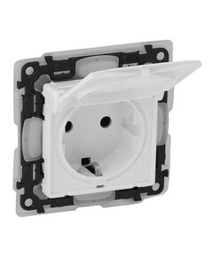 Legrand Розетка 2К+З зі шторками Valena LIFE, IP44, білий, фото  | SNABZHENIE.com.ua