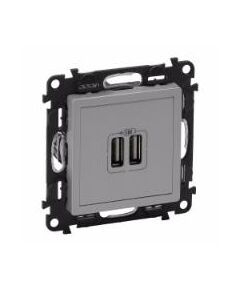 Legrand USB для зарядки двойная Алюминий, Valena LIFE, фото  | SNABZHENIE.com.ua