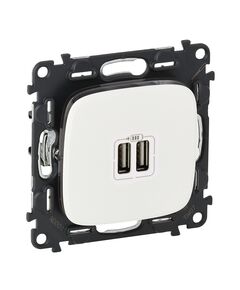 Legrand Розетка подвійна USB для зарядки Valena ALLURE, білий, фото  | SNABZHENIE.com.ua