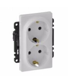 Legrand Розетка зі шторками подвійна Schuko Valena ALLURE, 16А, 250V, автоматичні клеми, білий, фото  | SNABZHENIE.com.ua