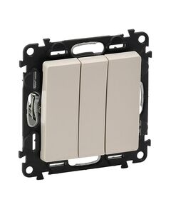 Legrand Вимикач 3-клавішний з підсвіткою Valena LIFE, 10АХ, 250V, слонова кістка, фото  | SNABZHENIE.com.ua