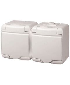 ETI Розетка, 2xSchuko RHE-2s (біла кришка, IP54), фото  | SNABZHENIE.com.ua