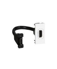 Legrand Розетка Mosaic, HDMI, типу А, 1 модуль, зі шнуром 15см, білий, фото  | SNABZHENIE.com.ua