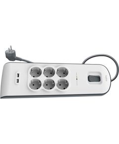 Belkin Мережевий фільтр з захистом від перенапруги, 6 роз., 2xUSB 2.4A, 650 Дж, UL 500 В, кабель 2м, фото  | SNABZHENIE.com.ua