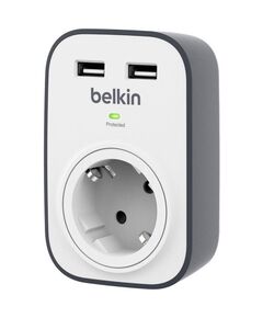 Belkin Мережевий фільтр із захистом від перенапруги, 1 роз., 2xUSB 2.4A, 306 Дж, UL 500 В, фото  | SNABZHENIE.com.ua