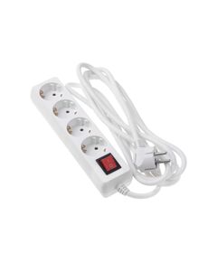 2E Мережевий фільтр 4XSchuko з вимикачем, 3G*1.5мм, 3м, white, фото  | SNABZHENIE.com.ua
