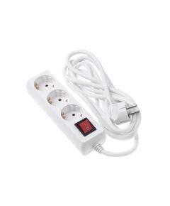 2E Мережевий фільтр 3XSchuko з вимикачем, 3G*1.5мм, 3м, white, фото  | SNABZHENIE.com.ua