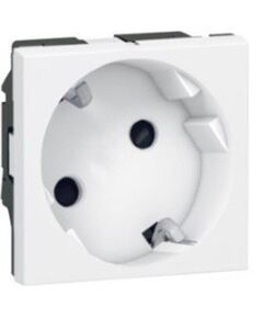 Legrand Розетка Mosaic, Schuko, 16А, 250В, під кутом 45°, без шторок, гвинтові клеми, 2 модулі, білий, фото  | SNABZHENIE.com.ua