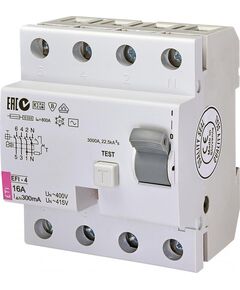 ETI Реле дифференциальное (УЗО) EFI-4[EFI-4 AC 16/0.3 тип AC (10kA)], фото  | SNABZHENIE.com.ua