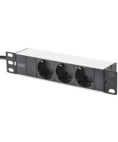 Digitus Пристрій розподілу електроживлення 10" 1U, 16A, 230V 3xSchuko, вилка Schuko, фото  | SNABZHENIE.com.ua