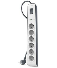 Belkin Подовжувач-фільтр мережевий 6хТип F, 3x1.5мм кв, 16А, з захистом від перенапруги, 2м, білий, фото  | SNABZHENIE.com.ua