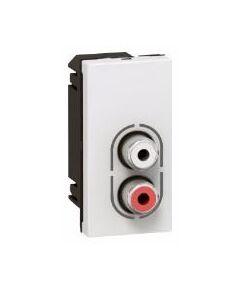 Legrand MOSAIC розетка аудіо 2 RCA аудіо + стерео, 1 модуль, білий, фото  | SNABZHENIE.com.ua