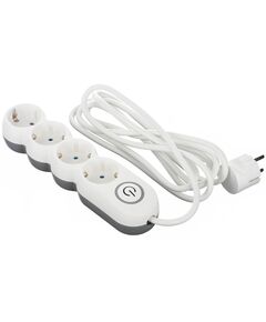 2E Мережевий подовжувач Plus 4XSchuko з вимикачем 3G1.0*3M, white, фото  | SNABZHENIE.com.ua