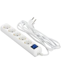 2E Мережевий подовжувач 5XSchuko з вимикачем, 3G*1.0мм, 3м, white, фото  | SNABZHENIE.com.ua