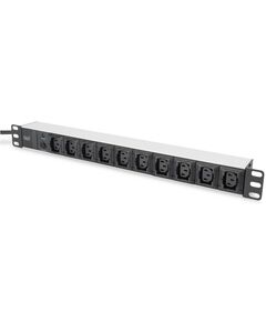 Digitus Блок розеток 1U, 10xC13, 10A, 250V, запобіжник, вилка C14, фото  | SNABZHENIE.com.ua