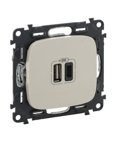 Legrand Розетка Valena ALLURE USB-А + USB-С, 3А 5В, слонова кістка, фото  | SNABZHENIE.com.ua