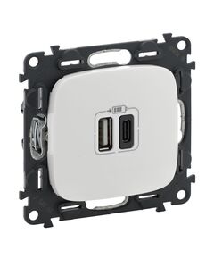 Legrand Розетка Valena ALLURE USB-A + USB-С, 3А 5В, білий, фото  | SNABZHENIE.com.ua