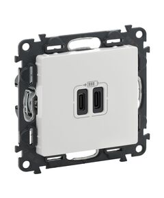 Legrand Розетка Valena LIFE USB-С + USB-С, 3А 5В, білий, фото  | SNABZHENIE.com.ua