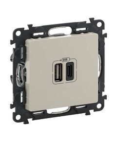 Legrand Розетка Valena LIFE USB-А + USB-С, 3А 5В, слонова кістка, фото  | SNABZHENIE.com.ua