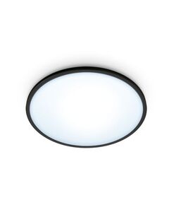 WiZ Світильник стельовий розумний SuperSlim Ceiling, 16W, 1500lm, 29,2см, 2700-6500K, Wi-Fi, чорний, фото  | SNABZHENIE.com.ua