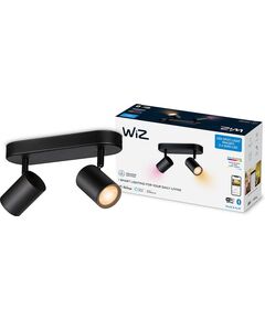 WiZ Світильник точковий накладний розумний IMAGEO Spots, 2х5W, 2200-6500K, RGB, Wi-Fi, чорний, фото  | SNABZHENIE.com.ua