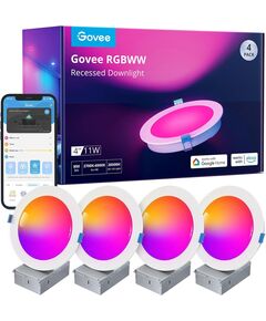 Govee Світильник даунлайт B601B Smart LED Recessed Lights, 2шт, RGBWW, WI-FI/Bluetooth, білий, фото  | SNABZHENIE.com.ua