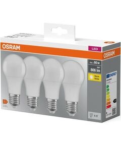 Osram Набір ламп 4шт LED E27 8.5Вт 2700К 806Лм A60, фото  | SNABZHENIE.com.ua