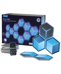 Govee Набір настінних світильників H606A Glide Hexagon Light, 7, RGBIC, WI-FI/Bluetooth, білий, фото  | SNABZHENIE.com.ua
