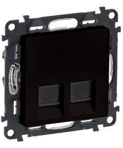 Legrand Розетка подвійна RJ45 кат. 5e UTP Valena Life, з накладками, матовий чорний, фото  | SNABZHENIE.com.ua