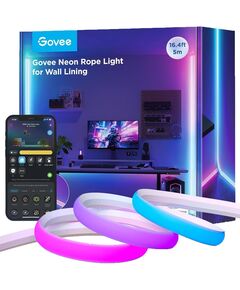 Govee Стрічка світлодіодна розумна Govee H6641 Neon Rope Light for Wall Lining, 5м, RGBIC, WI-FI/Bluetooth, білий, фото  | SNABZHENIE.com.ua