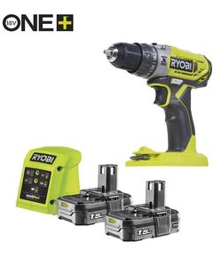 Ryobi Шурупокрут-дриль ударний акумуляторний ONE+ R18PD2-215G 18В 1х1.5А·год ЗП 40Нм 400·1350об·хв 1кг, фото  | SNABZHENIE.com.ua