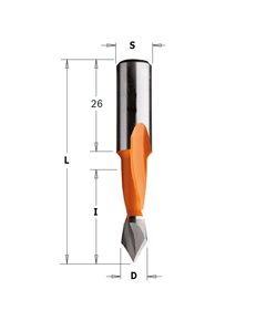 Сверло левое 8x27x57,5 мм с хвостовиком 10 мм CMT 313.080.12, фото  | SNABZHENIE.com.ua