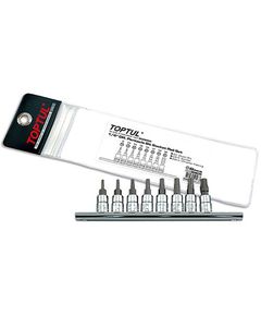 Набор бит TORX T8-T40 1/4 с отверстием, 8 шт. TOPTUL, фото  | SNABZHENIE.com.ua