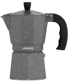 Гейзерна кавоварка Ardesto Gemini Molise, 0.15л, 3 чашки, алюміній, сірий, фото  | SNABZHENIE.com.ua