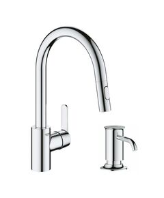 Набор Grohe QuickFix Get UA31484QF7: смеситель для кухни Get 31484001 с дозатором Authentic 40537000, фото  | SNABZHENIE.com.ua