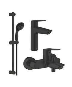 Набор смесителей 3 в 1 для ванной комнаты Grohe QuickFix Start Black UA303301MQ, фото  | SNABZHENIE.com.ua