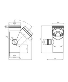 Крестовина двухплоскостная для внутренней канализации Rozma 110х110/45°+50/90°, фото  | SNABZHENIE.com.ua