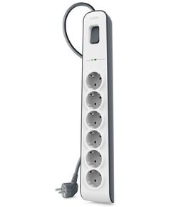 Подовжувач-фільтр мережевий Belkin 6хТип F, 3x1.5мм кв, 16А, з захистом від перенапруги, 2м, білий, фото  | SNABZHENIE.com.ua