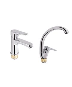 Акционный набор Lidz Nicole: Смеситель 001F Chrome + Смеситель 008F Chrome, фото  | SNABZHENIE.com.ua