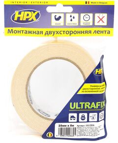 HPX Стрічка 2-ст.універс.25мм*5м біла DSU2505, фото  | SNABZHENIE.com.ua