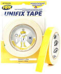 HPX Стрічка 2-ст.товста 19мм*3мм 1,5м біла UF1915, фото  | SNABZHENIE.com.ua