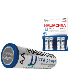 Батарейка LR6(AA) Ultra Power, 4шт блістер, НАША СИЛА, фото  | SNABZHENIE.com.ua