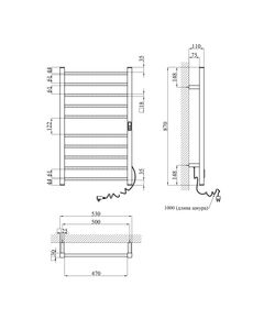 Полотенцесушитель электрический Kroner KRP Hitze-Stern SCH8753-10T, фото  | SNABZHENIE.com.ua